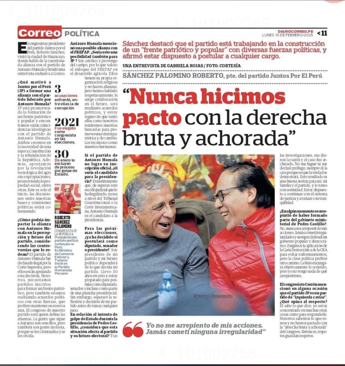«Trabajamos en la construcción de un «frente patriótico y popular» con diversas fuerzas&nbsp;políticas»